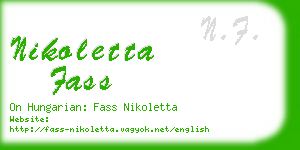 nikoletta fass business card